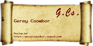 Gerey Csombor névjegykártya